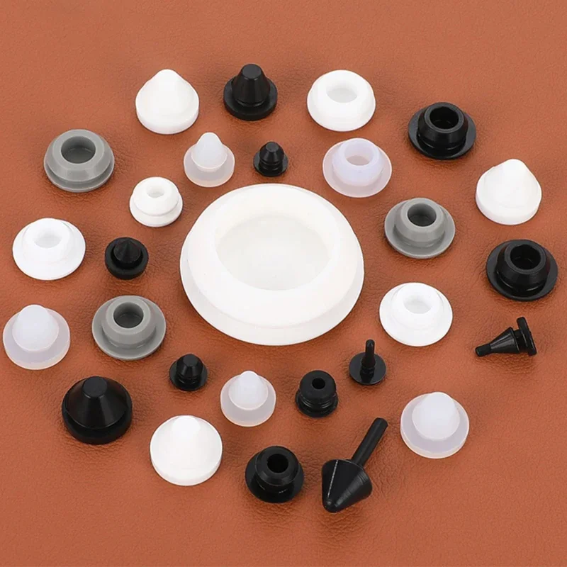 

Protective Plug Silicone Rubber Stopper Soft Match Black Door Mat Muffling Anti-collision Eyelet White Mute T-plug Sealing Cover