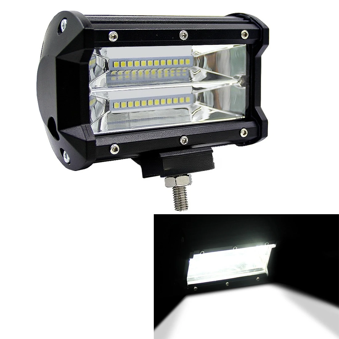 

5-Inch 18W condenser IP67 waterproof,voltage DC9-48 volts,two rows of LED light strips modified off-road light roof light strips
