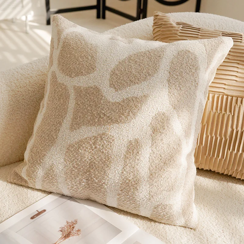30x50/45x45cm Maillard Brown Throw Pillow Cover Retro French Light Luxury Cushion Cover Living Room Sofa Pillow Case Home Decor