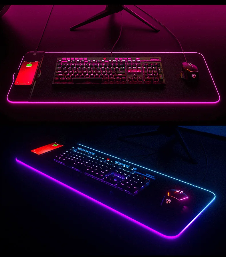 Baal raiden shogun genshin impacto mouse almofada rgb acessórios do gamer computador portátil luminoso led mesa teclado tapete usb