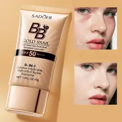 SPF50 Gold Snail Sunscreen BB Cream Liquid Face Base Makeup Cream Foundation BB Foundation Concealer Whitening Cream Face C U3E1