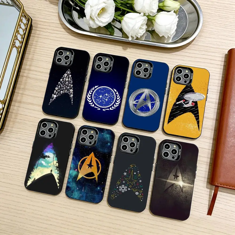 

Star T-Trek Ships Logo Phone Case For iPhone17,16,15,14,13,12,11 Plus,Pro Max Black Candy silver phone case