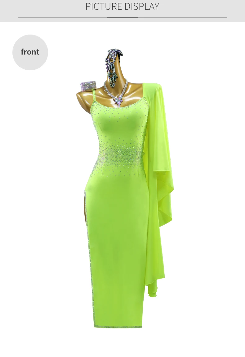 Lateinamerikanisches Tanzkostüm für Damen 2026, Samba-Kleid für Mädchen, Performance-Anzug, lange Outfits, Sport-, Abend-, elegante, Party- und Ballkleidung – Detail 7