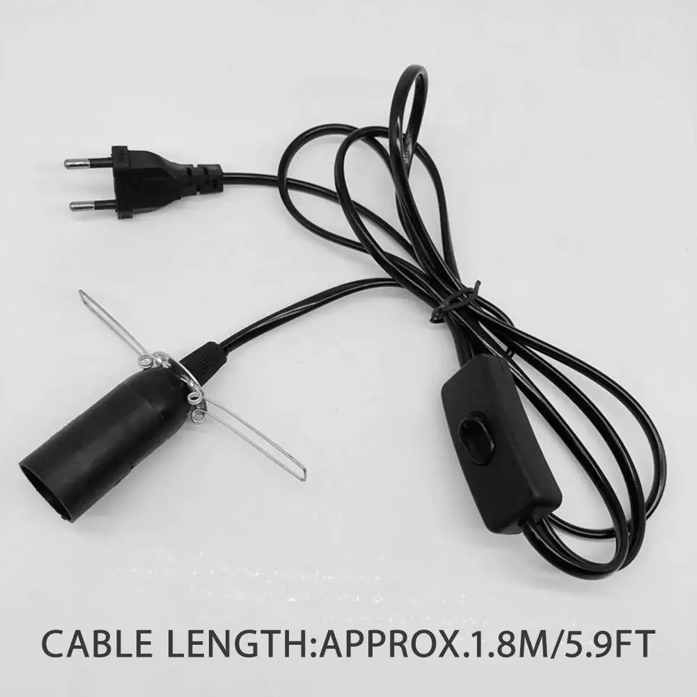 EU Plug 1.8m Lamp Cord with On/ Switches E14 Socket Holder Power Cable Salt Lamp Power Cable Hanging Lantern Cord