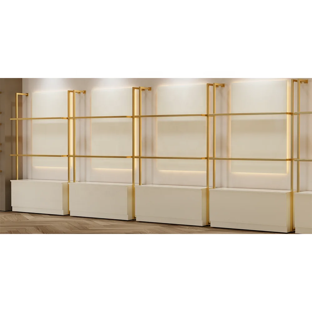 Custom.Custom.Custom.Luxury Design Tischplatte Display Schuhe Custom Bag Display Racks Gold Display Regale für Einzelhandel Schuhe Store