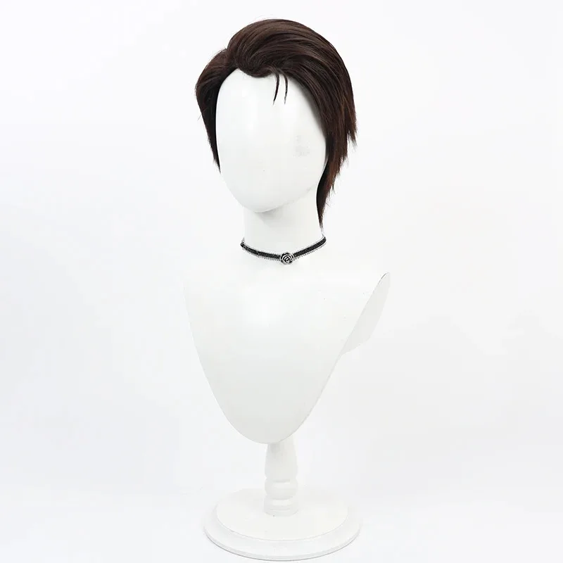 Juego LOL Arcane Jayce Talis peluca de Cosplay pelo sintético corto marrón oscuro resistente al calor Halloween carnaval juego de rol