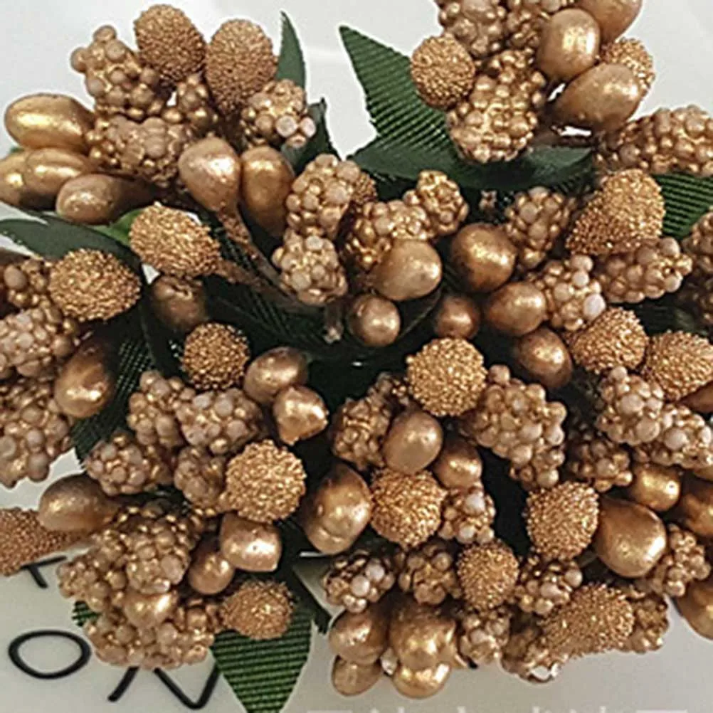 

12 Pcs Simulation Berries Decorative Fake Cherries Mini Fruit for Wedding Party Office Church Altar Artificial Flowers Decor