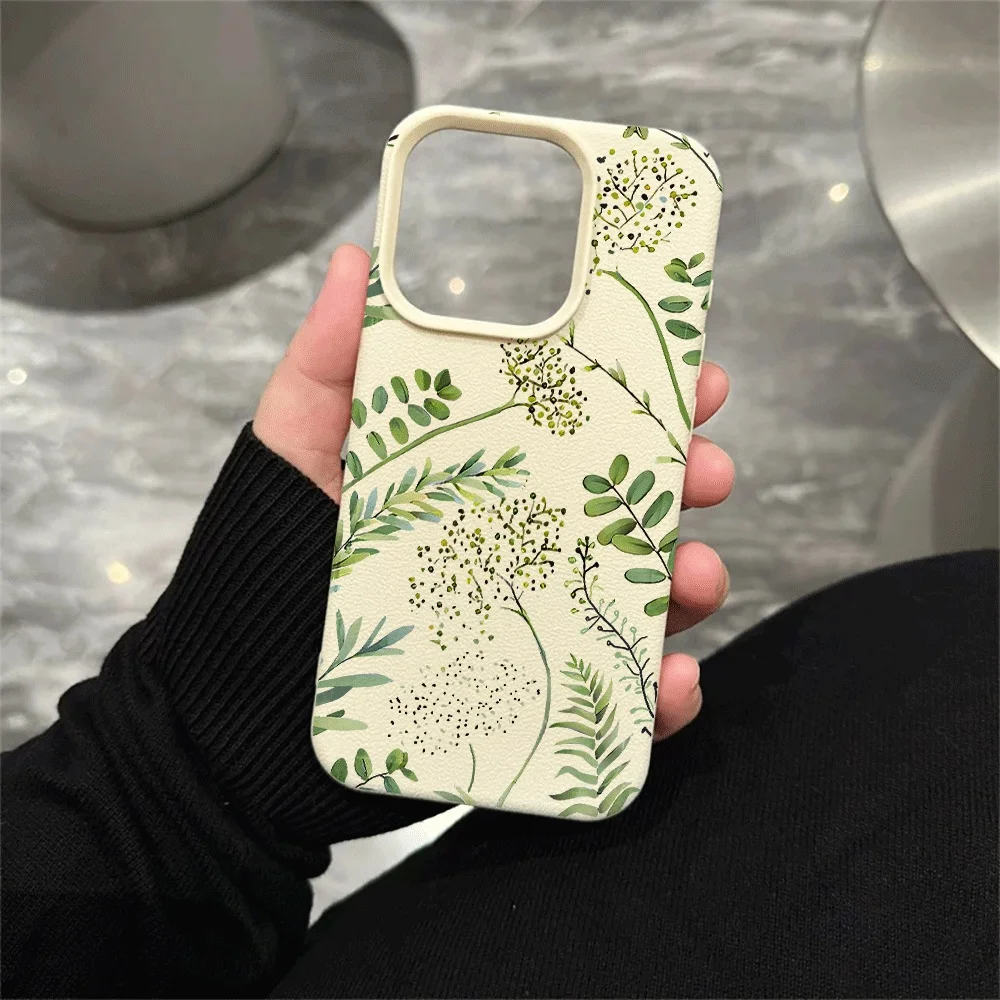 Fernblätter-Handyhülle für iPhone 17 16 15 14 13 12 11 Pro Max 16 15 14 Plus 17 16 15 14 13 12 11 Pro 17Air Silikon-Matt-Cover – Detail 5