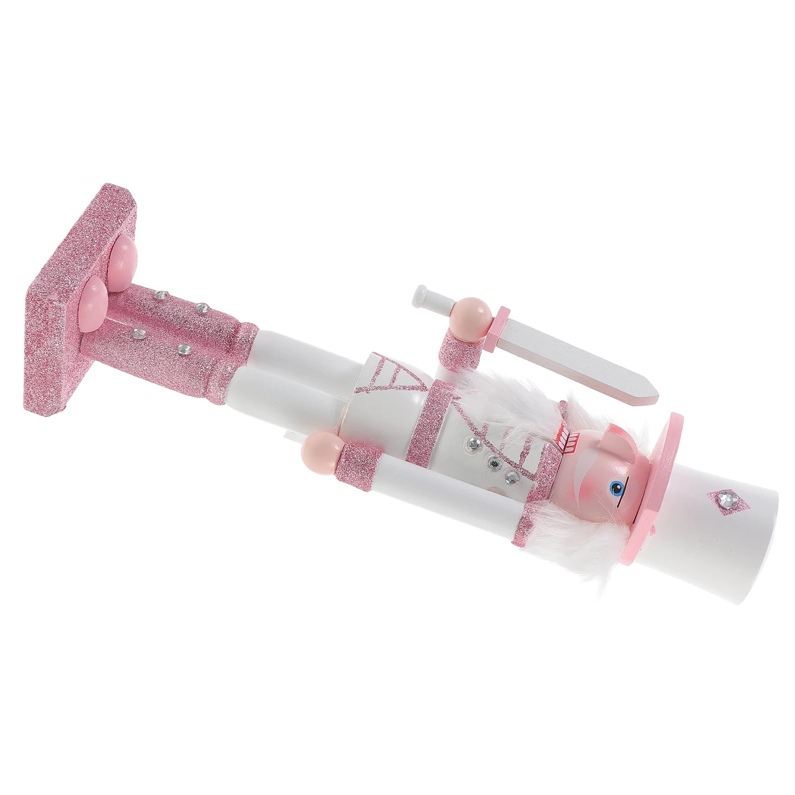 

Nutcracker Ornament Bright Pink White Feet Drum Soldier Christmas Decor Wooden Nutcrackers Craft Holiday Gift TN3018 Home
