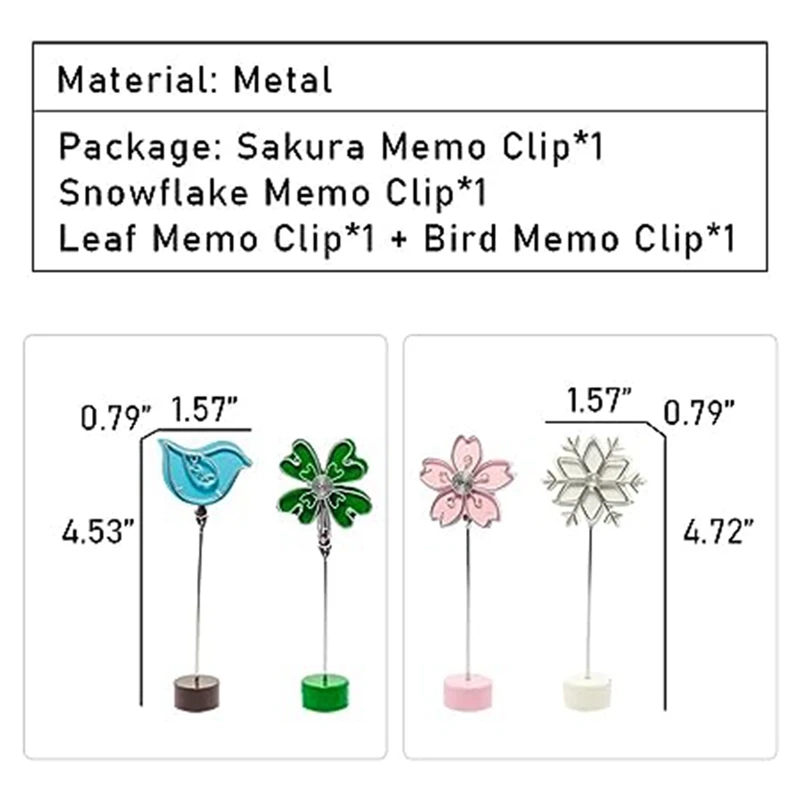 5 PCS Memo Clip Metal Desktop Photo Clip Business Card Clip As Shown Stainless Steel For Table Decoration Party Wedding