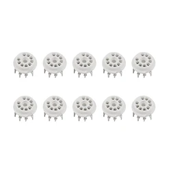 10PCS PCB 9Pin Ceramic B9A Vacuum Tube Socket Audio HIFI DIY Amps for 12AX7 12AU7 12AT7 ECC81 ECC82 ECC83 Silver-Plated