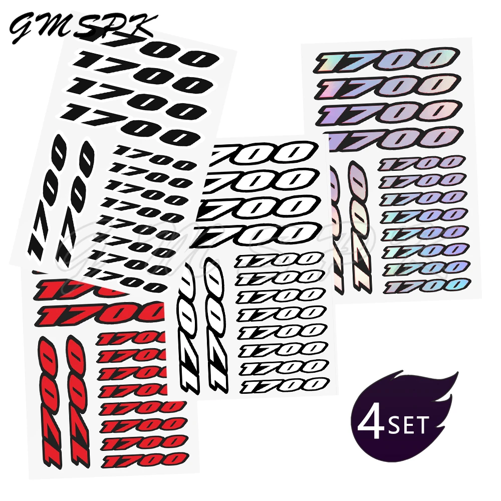 1700 Number Motorcycle Stickers Fuel Tank Windshield Helmet Decoration Decal Fit for Kawasaki Yamaha VN 1700 Vulcan XV VMAX 1700 3