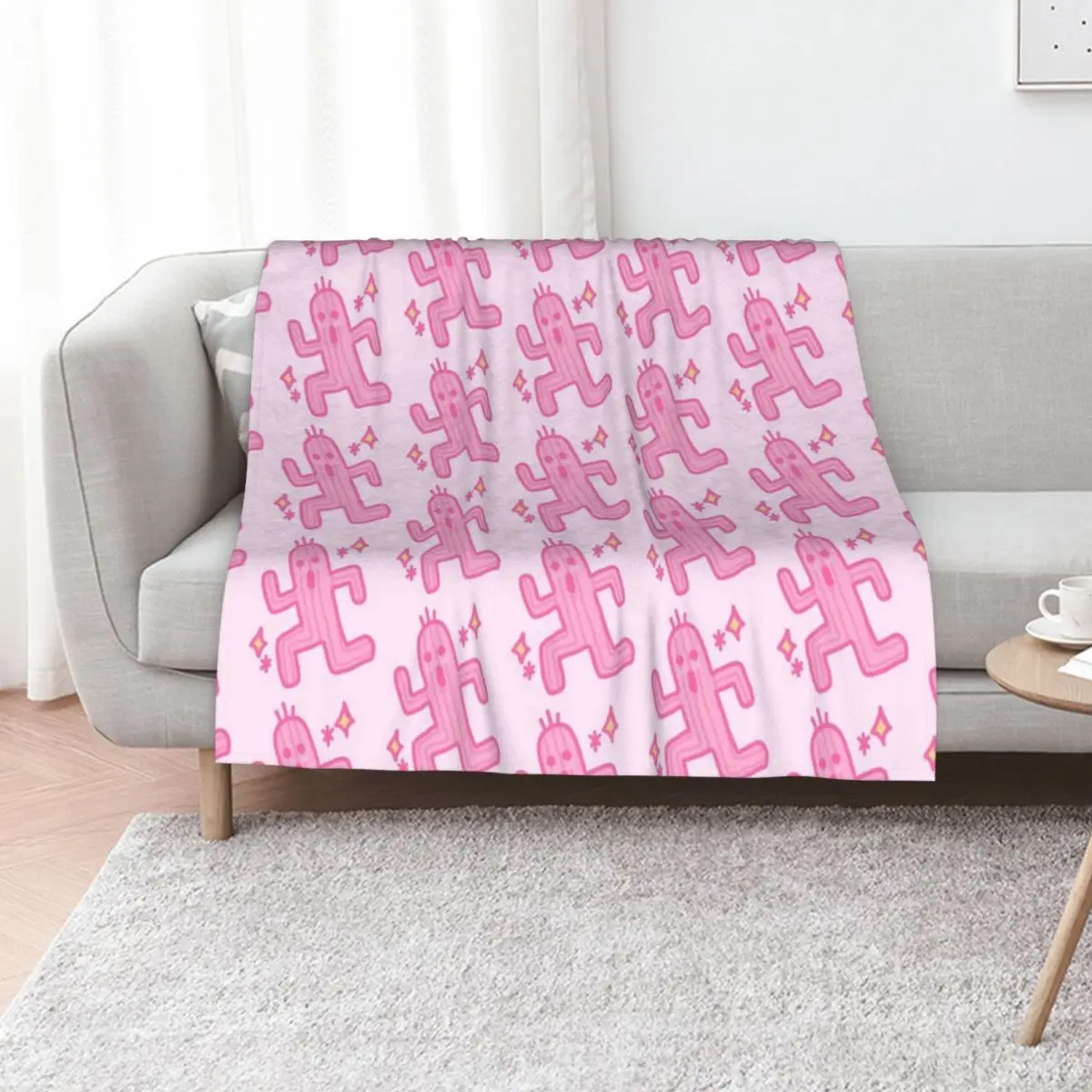 Kawaii Cactuar Throw Blanket for sofa Soft Big wednesday Multi-Purpose Blankets For Baby Thin Blankets