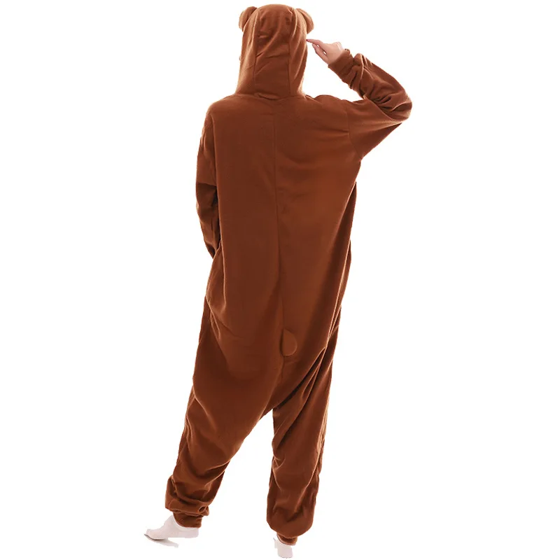 Bear Costume Halloween  Festival Party Cosplay Suit Funny Outfit  Animal Kigurumis Onesie Button Jumpsuit Adult Overall Onepiece