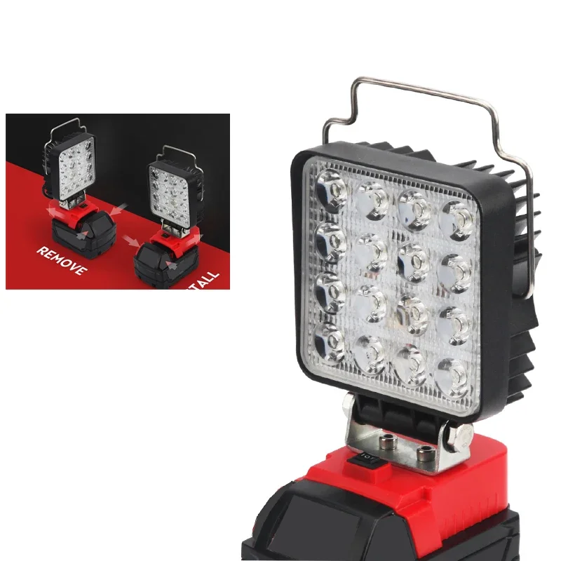 Cordless LED Work Light Fit for Milwaukee 18V Batteries 48-11-1820 48-11-1822 48-11-1840 48-11-1850 48-11-1852 Camping Outdoor