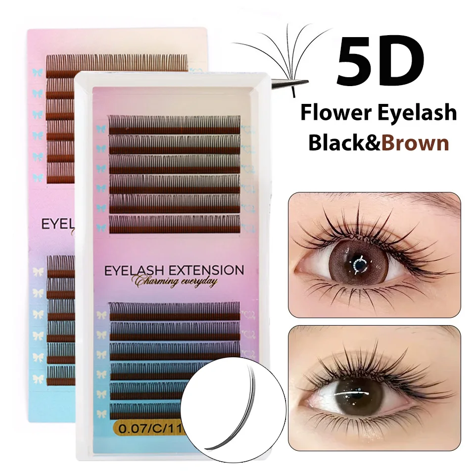 

Aguud 5D Flower Wet Lashes Extension Fast Fan Eyelashes Premium Faux Mink Eyelash for Salon 5D Flower Lashes Spikes Wispy Lashes