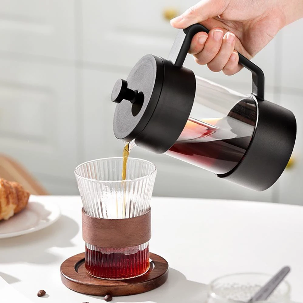 

French Press Coffee Maker 350/600/1000ml Thickened Borosilicate Glass Coffee Pot Hand-Brewing Tea Brewer with Filter for Coffee