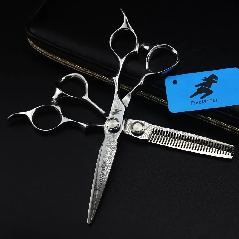 Professional Damascus 6 '' Hair Scissors Hair Cutting Scissor Barber Tools Haircut Thinning Shears Set Hairdressing Scissors