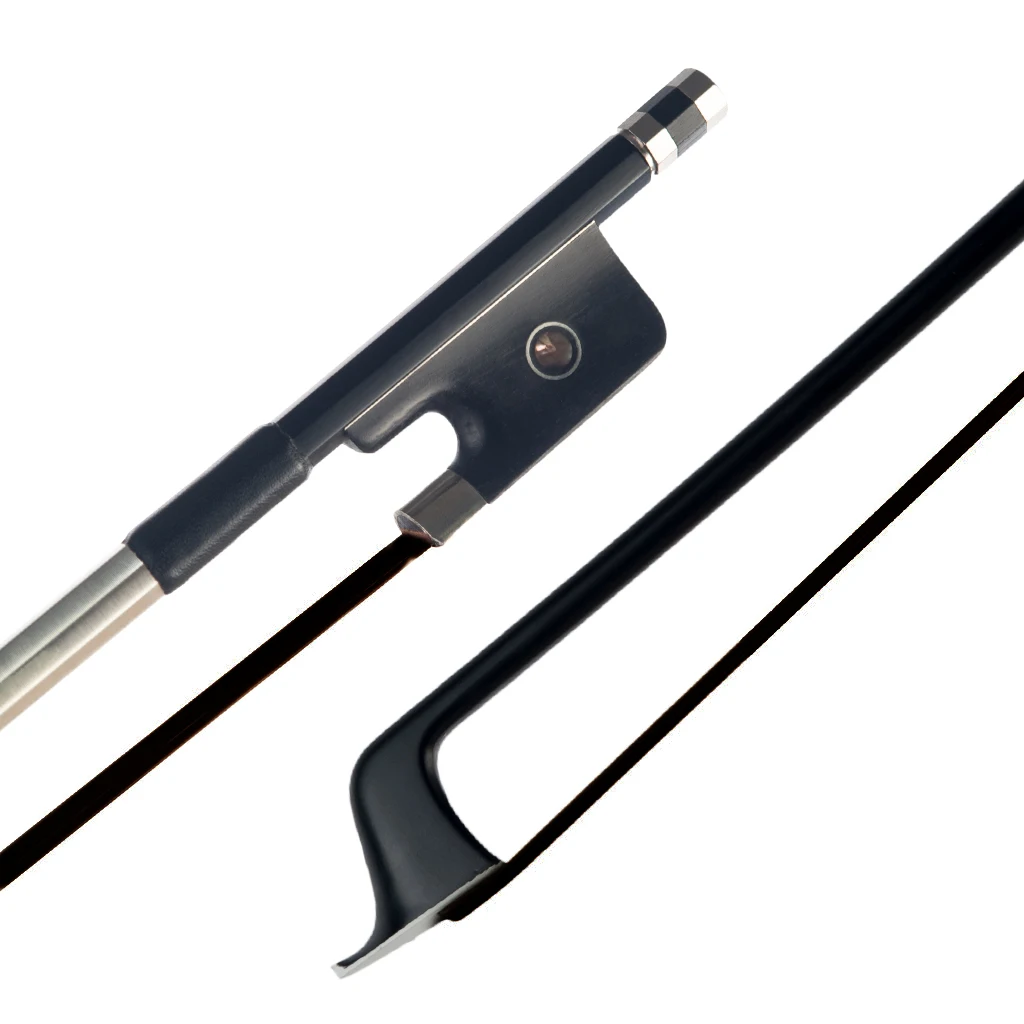 NAOMI 4/4 Size Cello Carbon Fiber Cello Bow Red Pure Black Carbon Fiber Round Stick Ebony Frog Well Balance