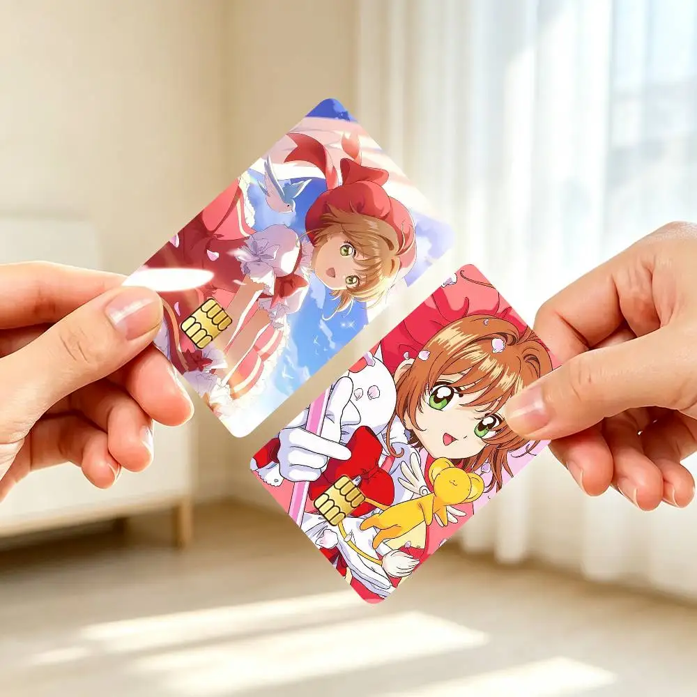 C-Cardcaptor Sakura Anime  Credit Card HD Stickers Small Chip Waterproof Sticker Game Card Decal Gift