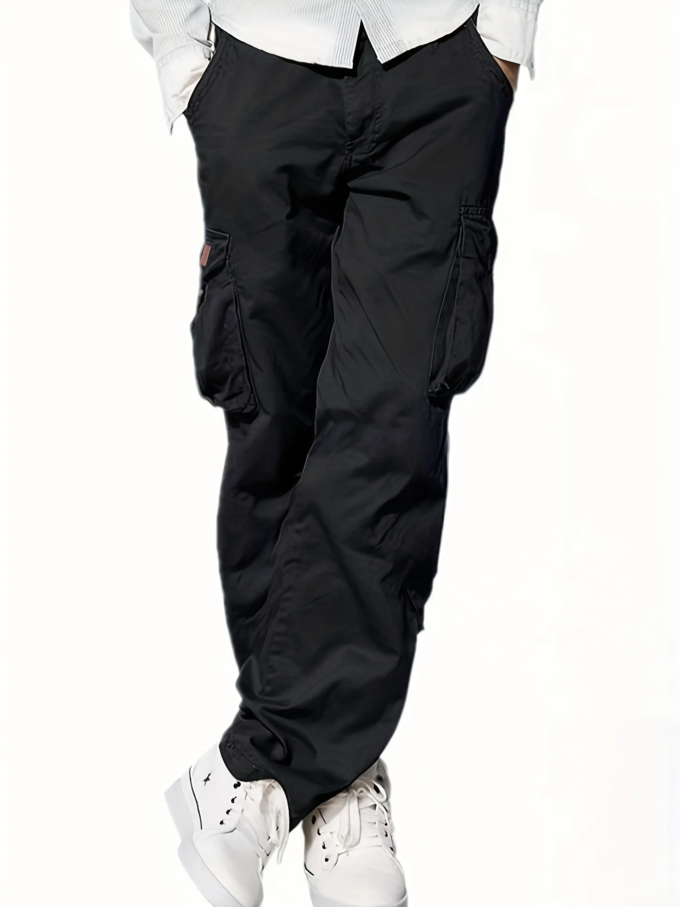 

American style high street retro multi pocket workwear pants for men's new trendy loose straight leg versatile casual long pants