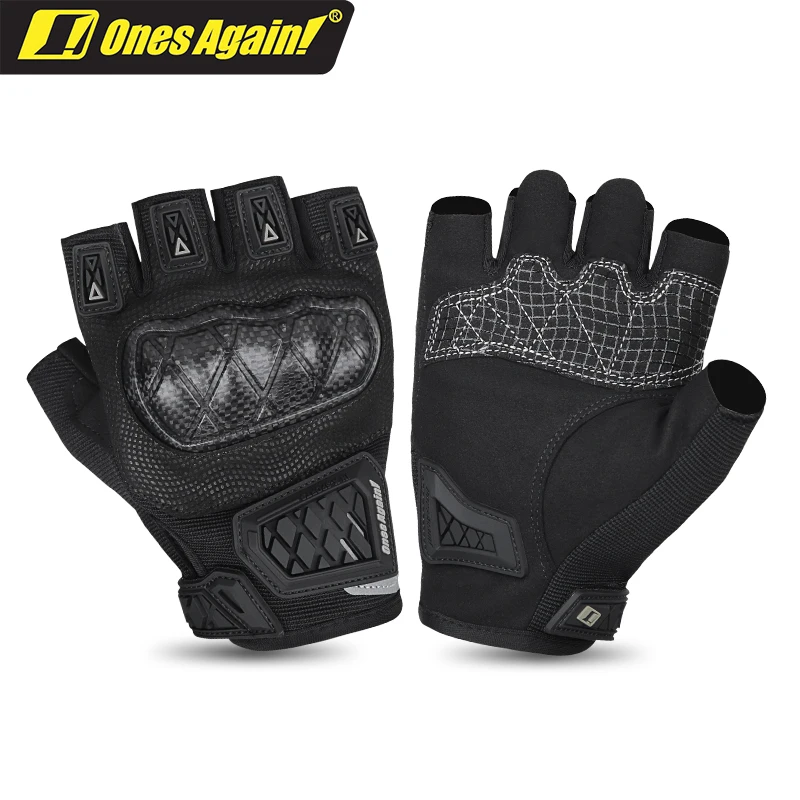 Ones Again! Summer Half Finger Gloves High-Quality Breathable Men's Motorcycle Cycling Anti-Slip Anti Drop Gloves M-2XL