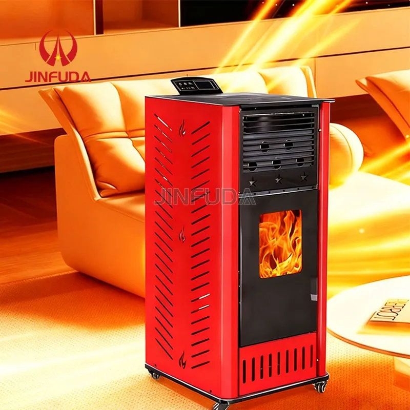 Portable Biomass Pellet Stove With Efficient Heating & Digital Control For Indoor Use