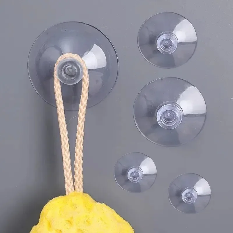 60/5pcs Mushroom Head Suckers Transparent Glass Suction Cup Hanging Hooks for Window Wall Strong Vacuum Sucker Towels Hangers