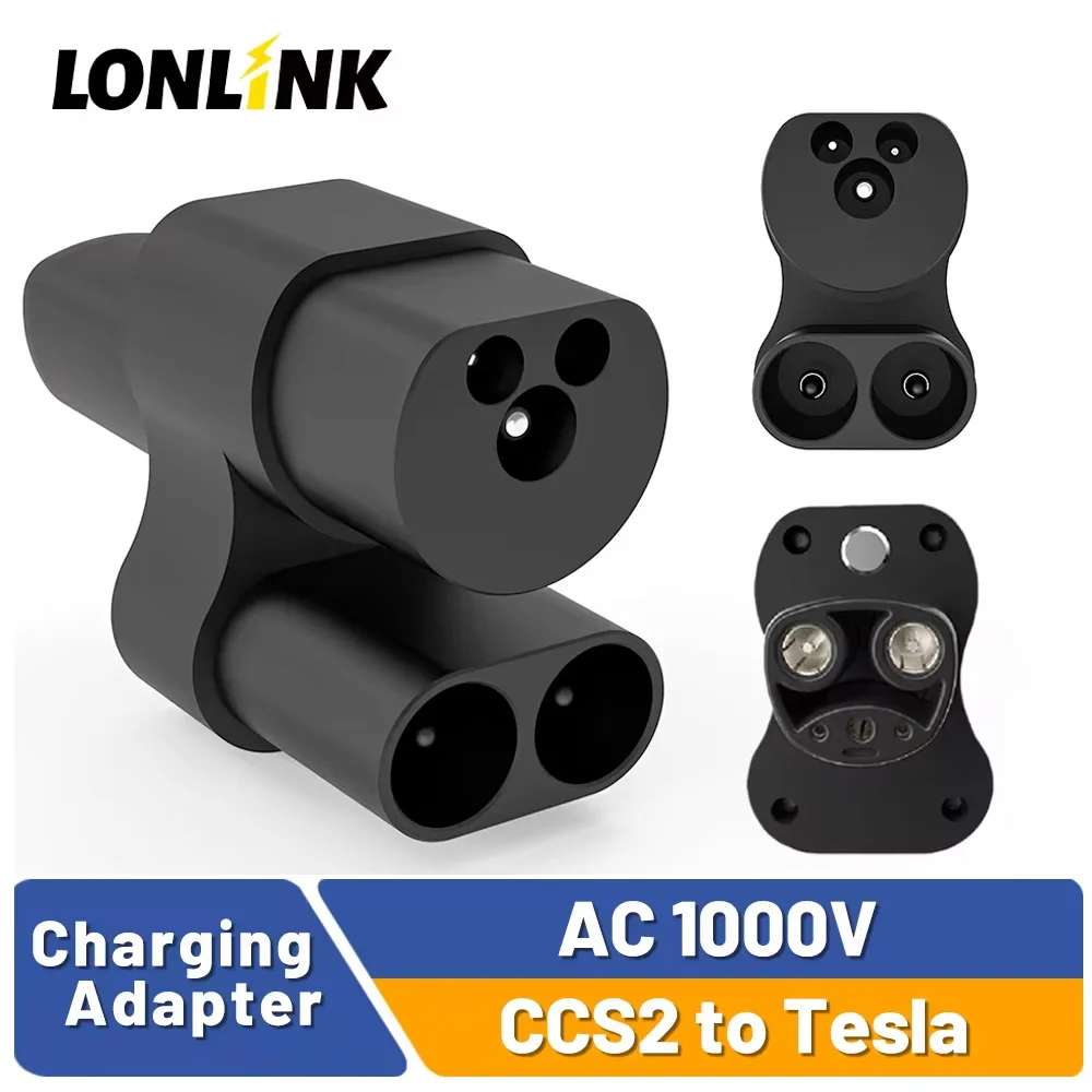 

LONLINK CCS2 to Tesla Adapter Convertor 400Amper 1000V 250KW for Model 3/X/Y/S CCS COMBO 2 EV Charging Converter Adaptor EVSE