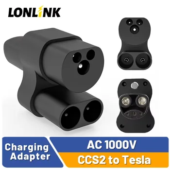 LONLINK CCS2-테슬라 어댑터 컨버터, 400 앰퍼, 1000V 250KW, 모델 3, X, Y, S, CCS 콤보 2, EV 충전 컨버터 어댑터, EVSE