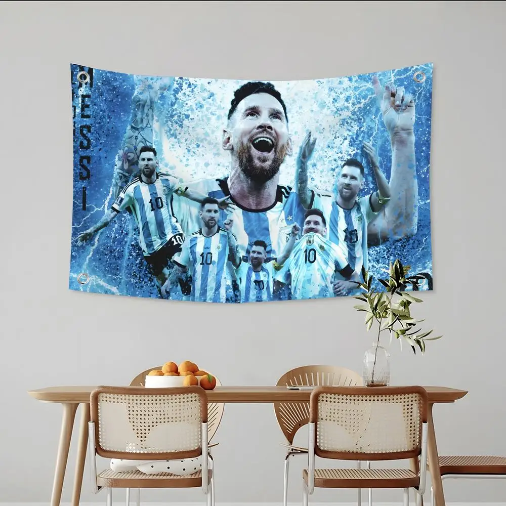 L-lionel M-messi Football Player Flags Custom Camping Outdoor Garden Room Decor Backdrops Wall Art Family Gifts