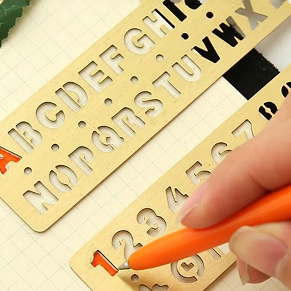 Belonging to bookmark measurement drawing ruler, student hollowed out bookmark multifunctional alphanumeric template ruler