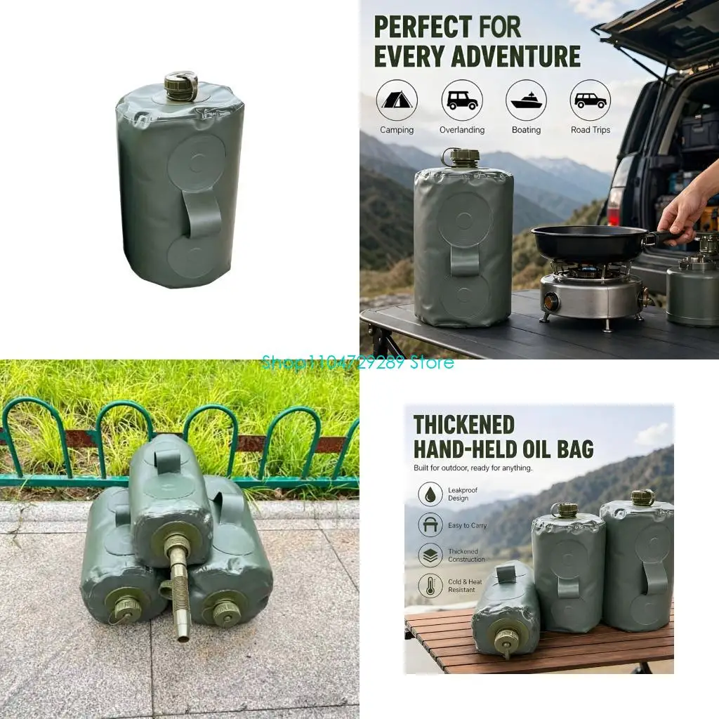 D8KE Foldable Storage Bag Flexible Carry Container with Screw Cap Opening for Drivers and Distance Travel Use Gear