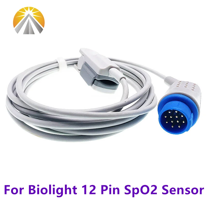 

For Biolight Patient Monitor Reusable SpO2 Sensor 12 Pin Pulse Probe Digital PD Output Pulse Oximeter M Series M9500 M7000