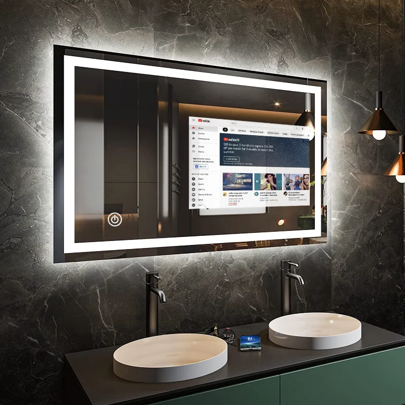 

Bathroom New style mirrors decor wall living room home decor LED smart mirror bath smart mirror with tv screen