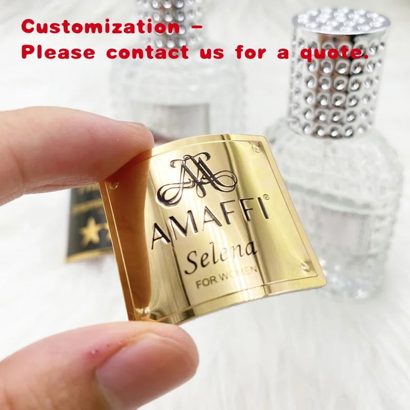 

custom.Custom Metal Stickers Cosmetics Packaging Luxury Perfume Stickers Label Design