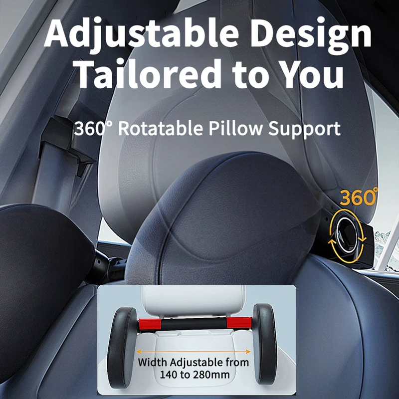 Car Seat Headrest Pillow 360° Adjustable Head Neck Support Pillow Car Seat Accessories Sleeping Side Headrest Pillow for All Age