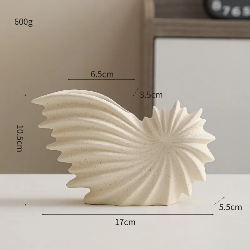 Frosted white fashion plain modern simple ceramic vase, creative flower ware living room soft decoration