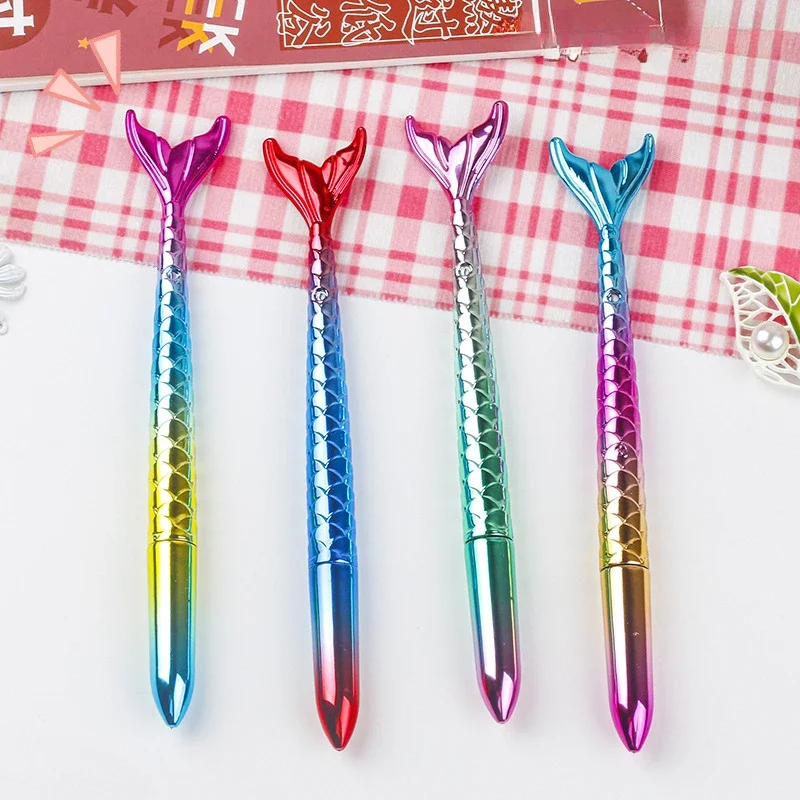 24Pcs cute new creative stationery, fishtail neutral pen, learning stationery needle pen