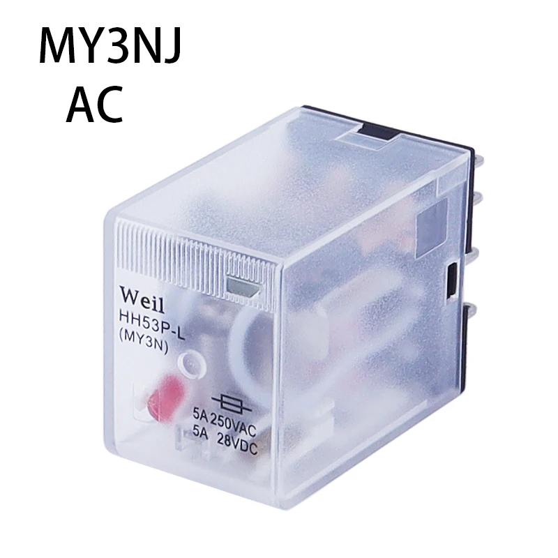 New Type Frosting Micro Mini Relay HH53P MY3NJ 11Pin AC12V/AC24V/AC110V/AC220V Coil General Purpose Intermediate Electromagnetic