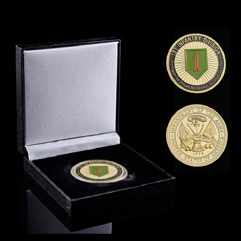 USA Spirit No Mission Too Difficult American Military 1st Infantry Division Department of the Army Challenge Coin Collection