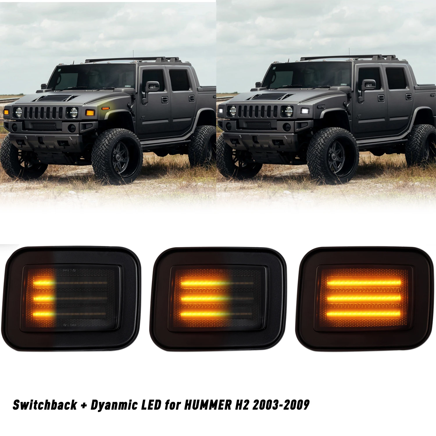 Front Side Marker Turn Signal Light Assembly for Hummer H2 2003