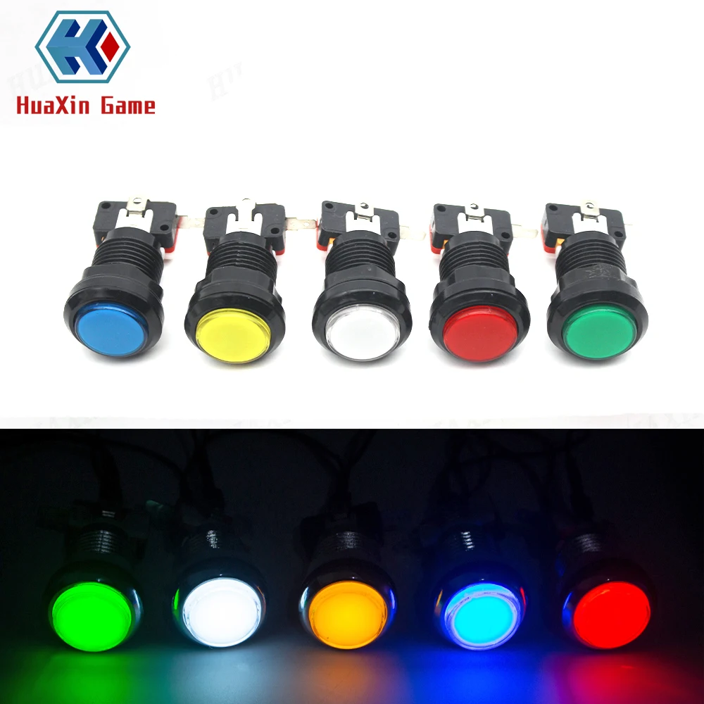 1 Unit Black 5V/12V 30mm LED Illuminated Push Buttons With Micro Switch For Arcade Machine Games Mame Jamma Parts