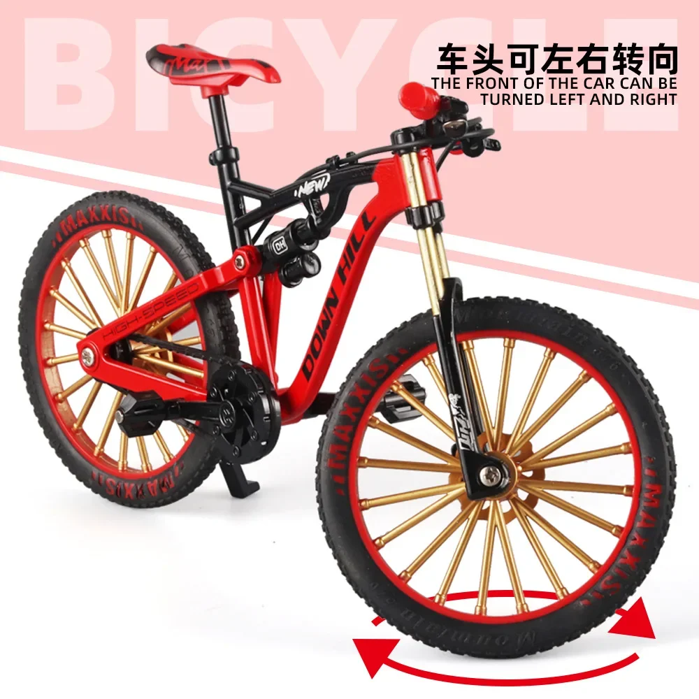 1:8 Alloy Bicycle Model Diecast Metal Finger Mountain Bike Racing Toy Bend Road Simulation Collection Zabawki dla dzieci Z9