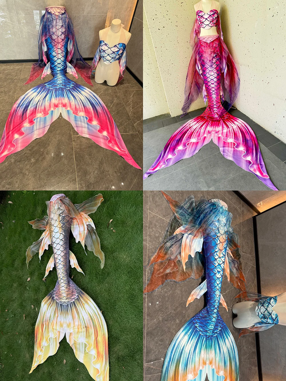 

New Floating Yarn Mermaid Tail Fish Tail Fish Skin Aquarium Mermaid Shooting Performance Suit Swimsuit