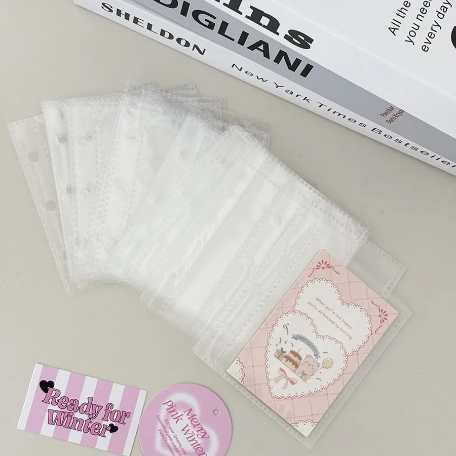 20 Stück Binder doppelseitige transparente Kartenhüllen, 3-Zoll-Postkartenhalter, Kpop Mini Sammelbuch-Nachfülltaschen – Detail 6