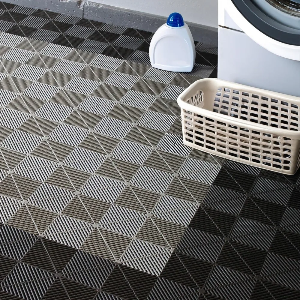 Piastrelle ad incastro a costine per pavimenti in garage: pavimenti ventilati, autodrenanti, antiscivolo, modulari in polipropilene, ideali per la sicurezza