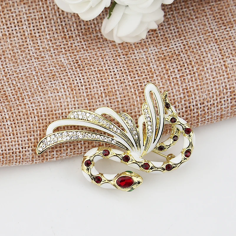 Kreative Strass-Schlangenbroschen für Damen, Vintage-Mode, Kristall-Tierbrosche, elegante Damenbrosche, Mantelschmuck, Geschenke