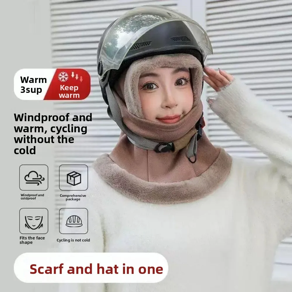 قناع وشاح دافئ جديد قبعة متكاملة مقاومة للرياح وخوذة مقاومة للبرد قابلة للتنفس ومقاومة للماء لتدفئة الرقبة لركوب الدراجات في الهواء الطلق والتزلج #3