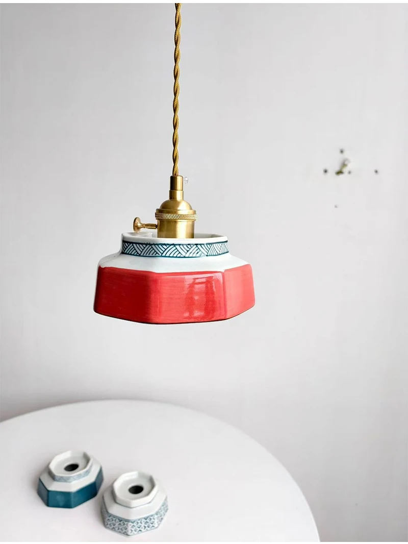 Vintage Ceramic LED Pendant Light Cafe Loft Dining Room Bedside Home Decor Japanese Chandelier Hanging Lamp Luminaire Kitchen